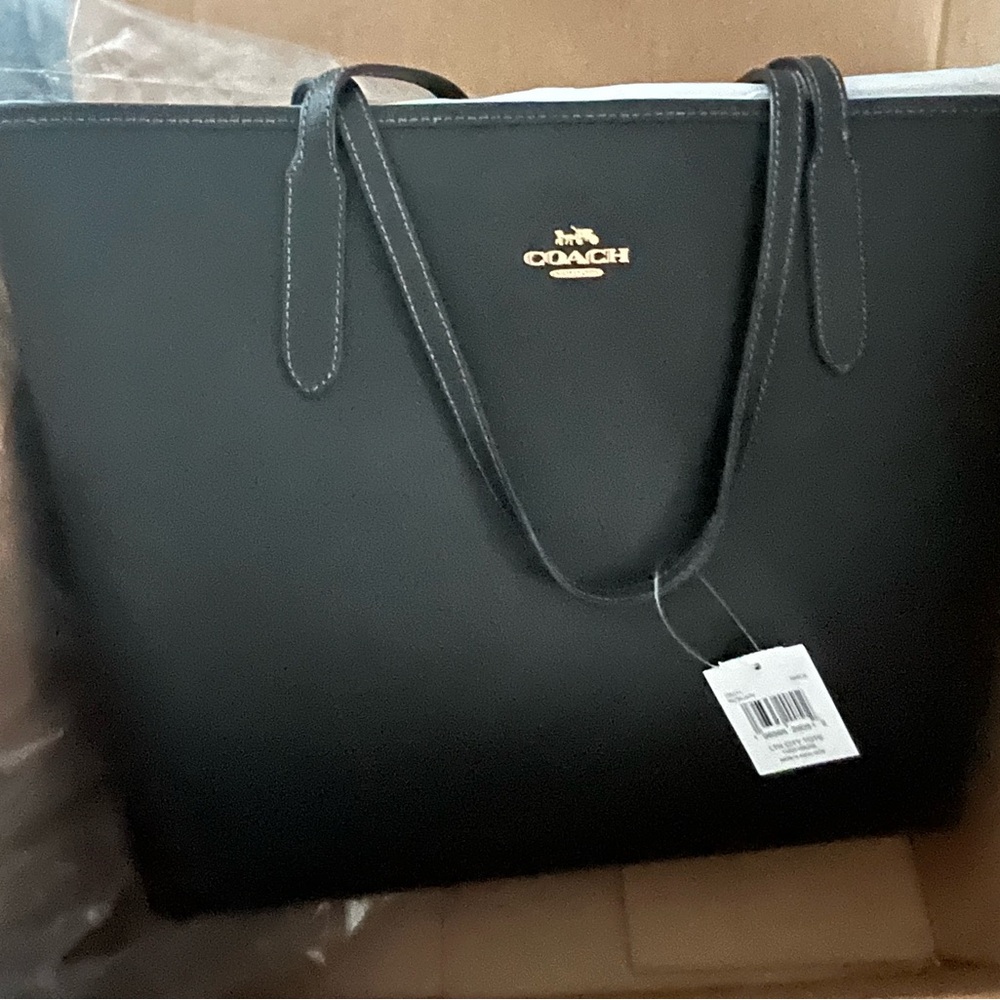 Coach Black Leather Tote